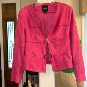 Insight New York Fuchsia Pink Vegan Pleather Jacket Size 12